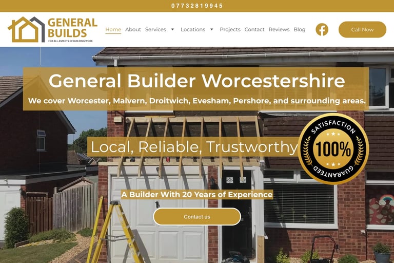 web design project for general builds in worcester