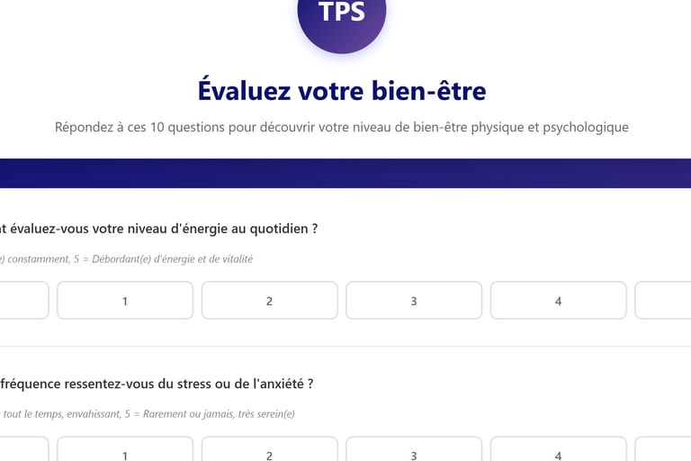 questionnaire pour évaluez son bien-être génrale