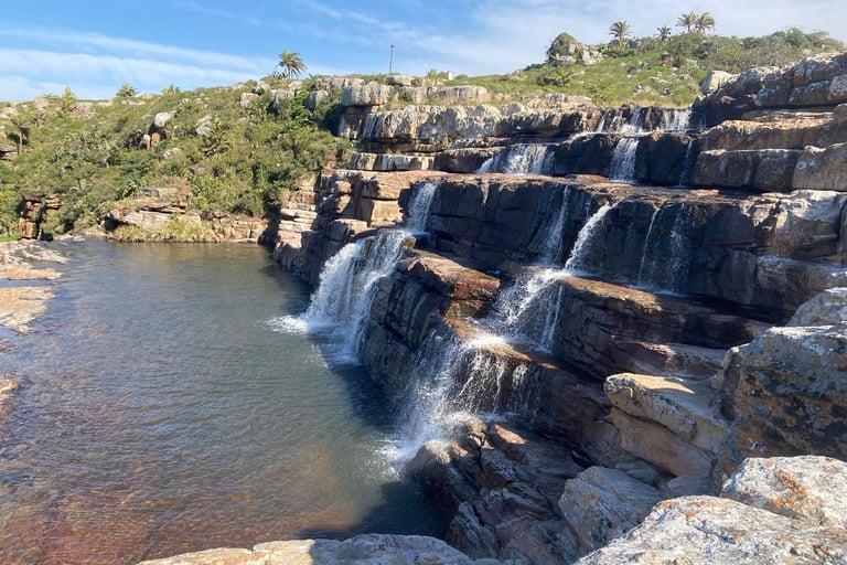 Mkambati Falls falling over the rocks