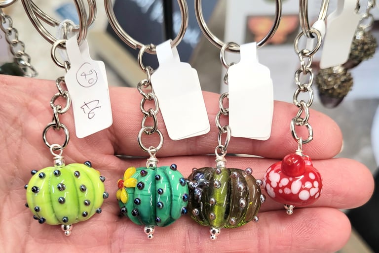 Sandy Fulbrook handmade glass keyrings
