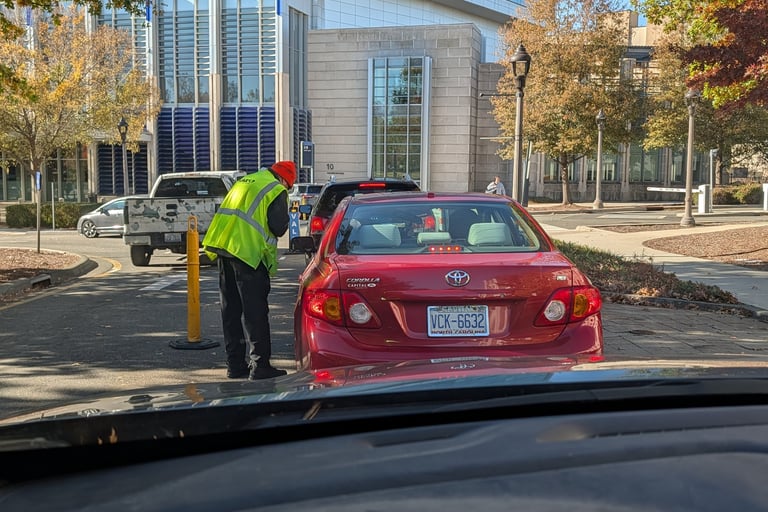 Duke Health Clinics valet parking waiting line