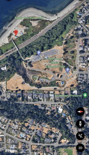 Google Earth view of Richmond Beach Saltwater Park
