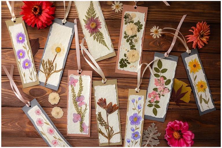 DIY flower press bookmarks