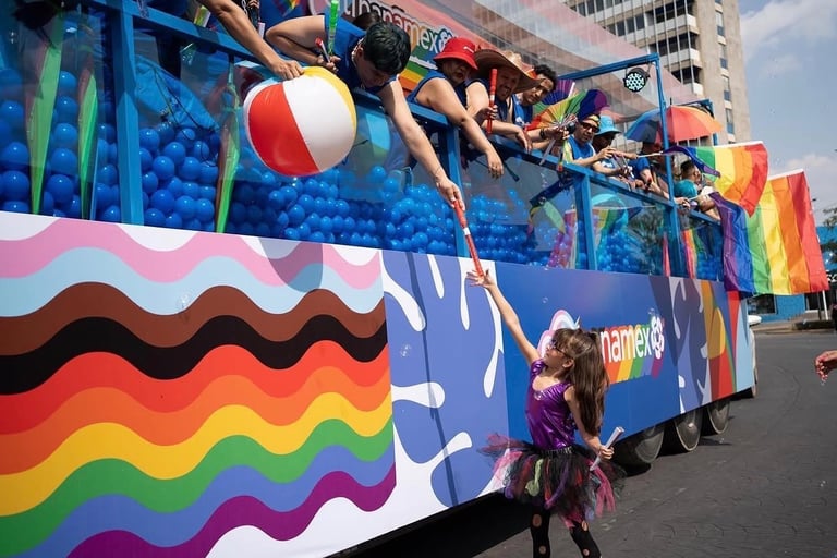 Memo Pearls performing at a large-scale Pride festival and brand activation in Mexico.