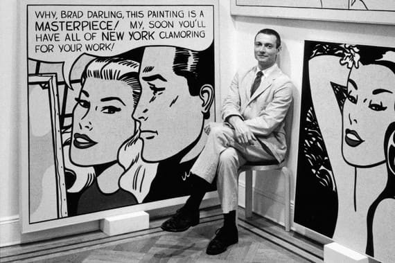 Imagem do artista Roy Lichtenstein, em seu ateliê