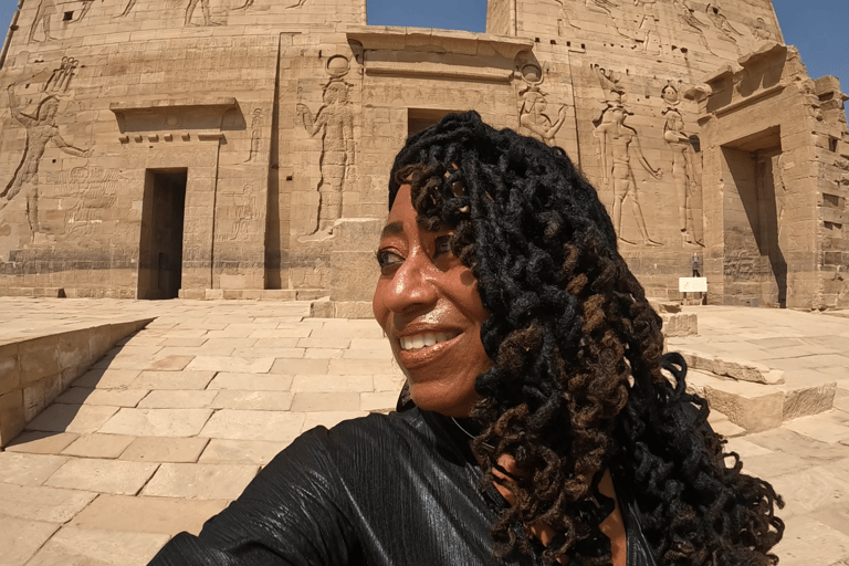 Davida Roze at Philae Temple of Isis in Aswan Egypt