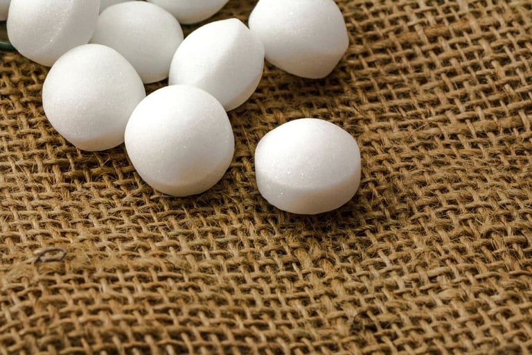 a few white moth balls