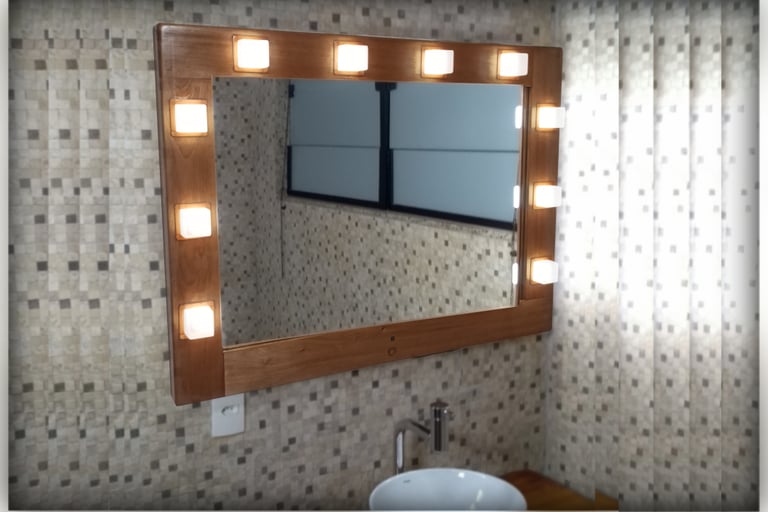 Espelho Camarim com Sensor Touch e Luz Natural da Artefaktus Mury