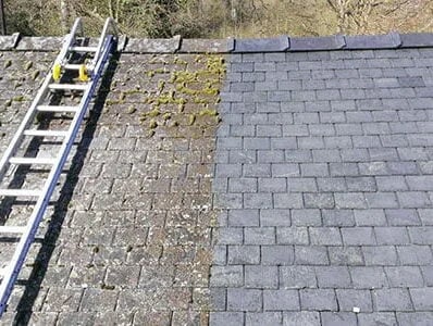 Naikiname, šaliname, valome sąmanas, dumblius, kerpes nuo stogų bituminių ir čerpių, fasadų-sienų