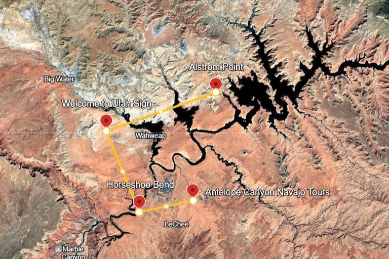 Itinerario di viaggio Antelope Canyon, Horseshoe Bend, Lake Powell