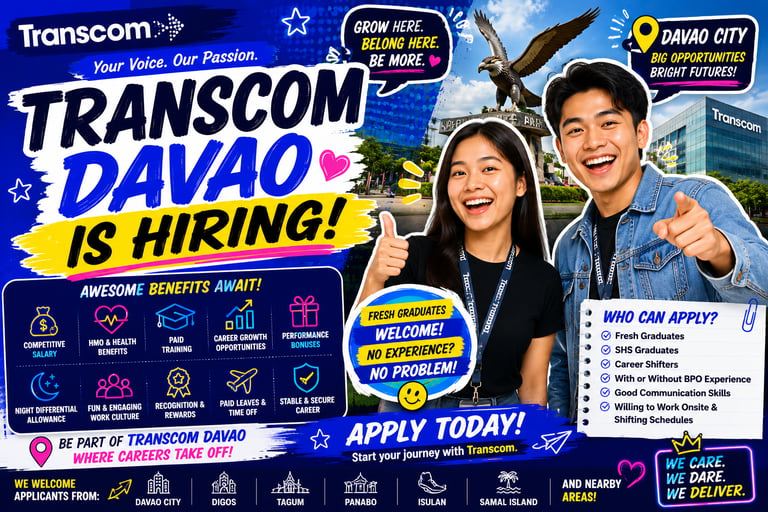 transcom davao davao jobs hiring davao hiring davao city jobs job hiring davao alorica davao ibex da