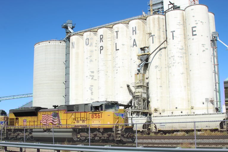 Modern UP power departing North Platte
