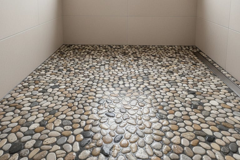 sol douche italienne galets naturels antidérapants classe c loiret