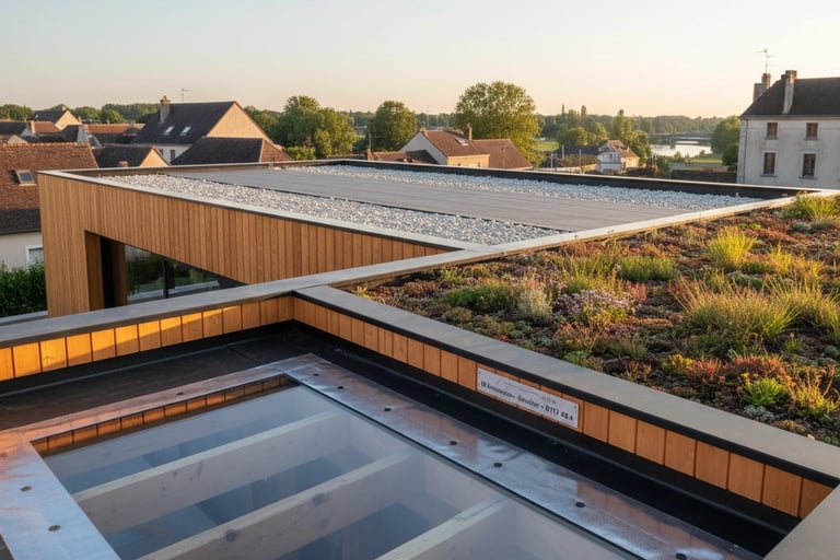 réalisation extension maison moderne toiture terrasse végétalisée orléans