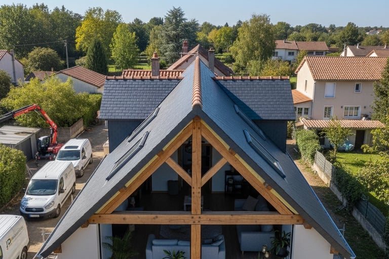 Toiture-sarking-finie-vue-drone-charpente-apparente-orleans