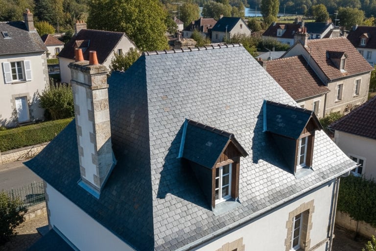 réalisation toiture ardoise naturelle maison traditionnelle loiret