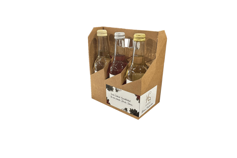 Harms 6er Tragerl mit Getränke (Saft & Most) als Weihnachtsgeschenk