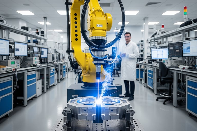 Robot Welding controlled by operator 