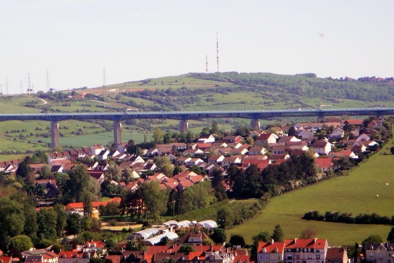 Mont Lambert with village of d'Écault in the valley below.