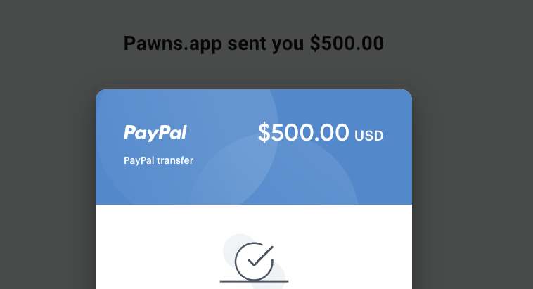 One of many payments we've received