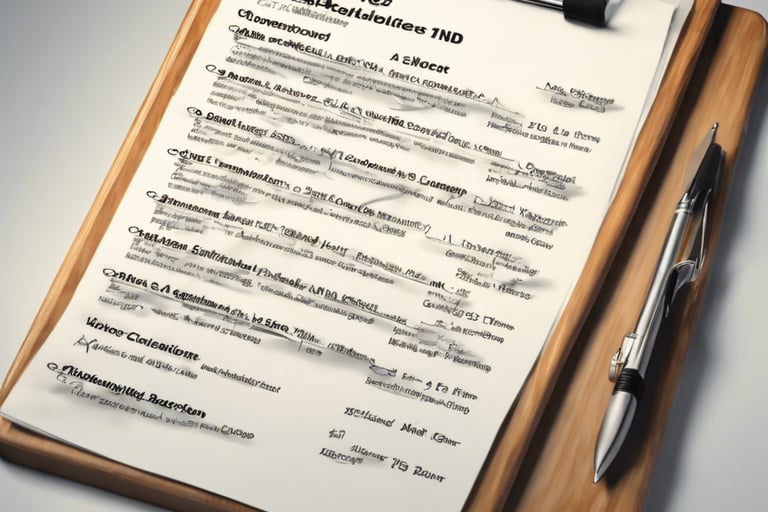 A list clipped to a clip board