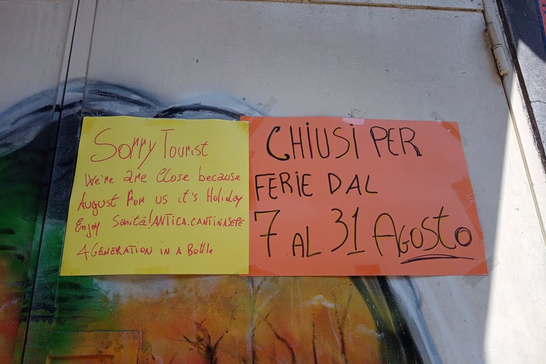 Closed for holiday in Naples Italy