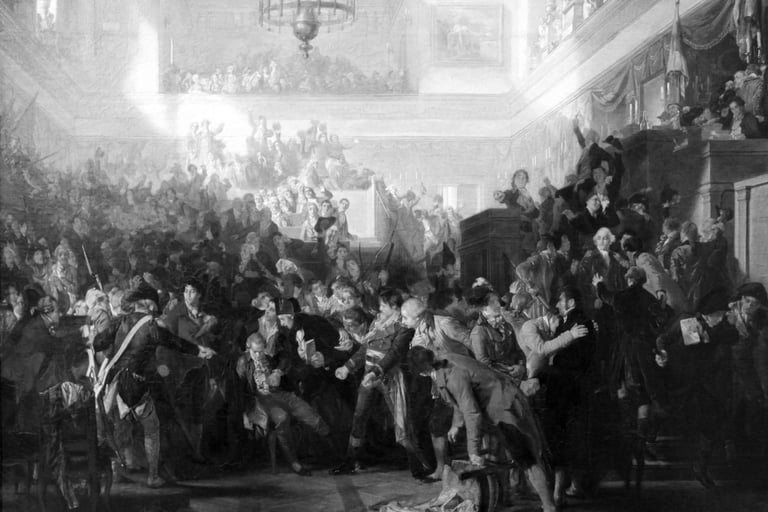 old picture: the overthrow of Maximilien Robespierre in the National Convention