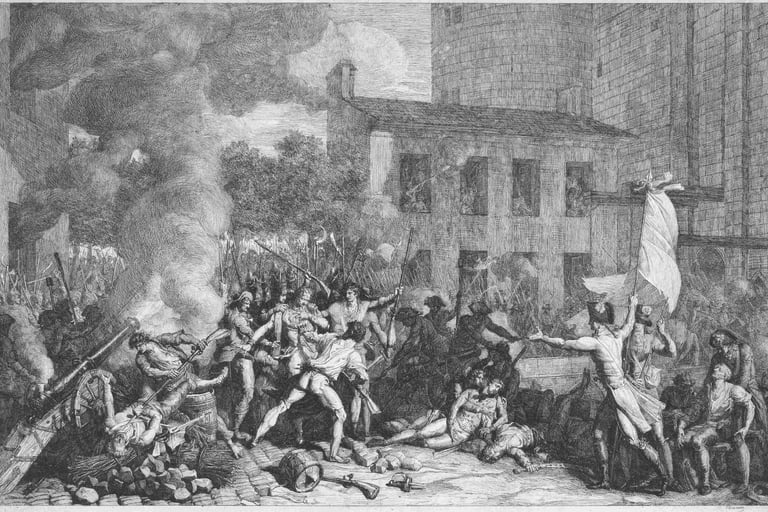old picture: storming of the bastille