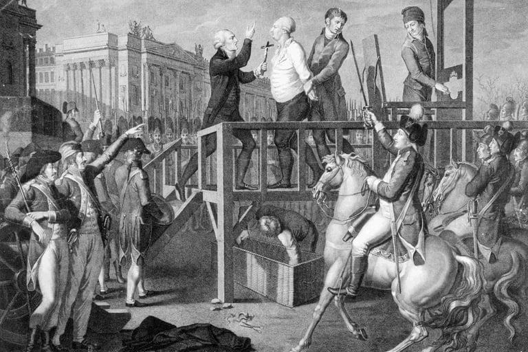 old picture: the last moment of the monarch Louis XVI