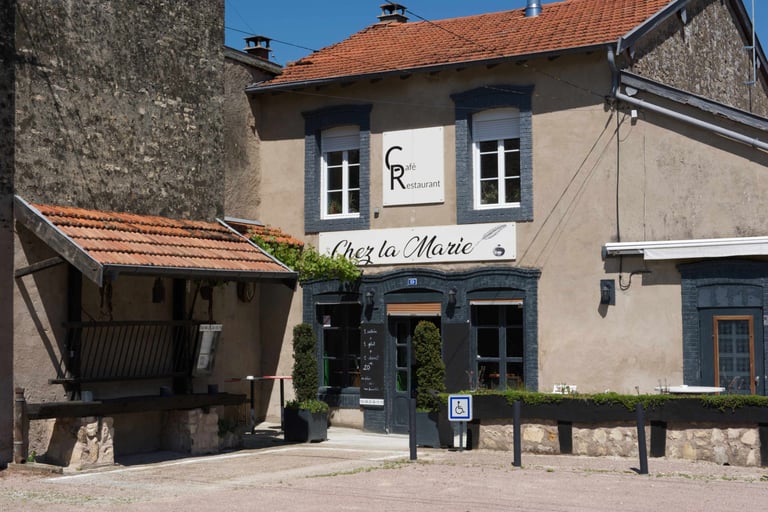 The Chez la Marie restaurant in Gemmelaincourt. Beautiful, small French restaurant.
