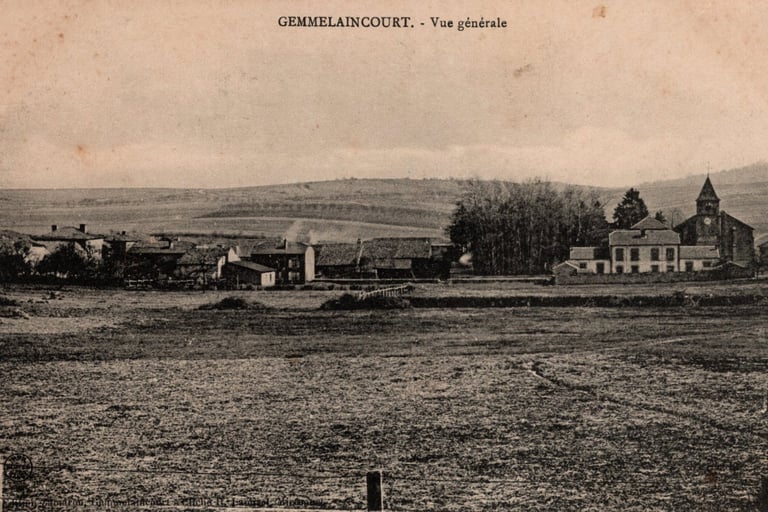 Überblick über das Dort Gemmelaincourt ca. Anfangs 20. Jahrhundert.
