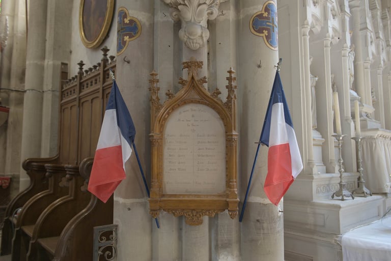 Memorial plaque in the church of Saint Maurus