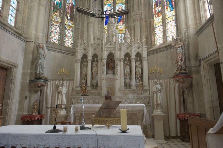 The church altar in the Saint Maurus church
