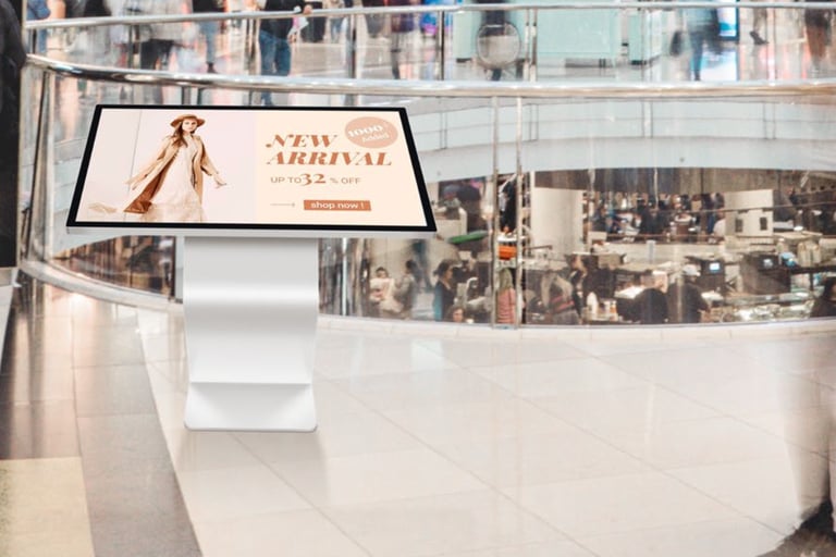 claratech's displays for shopping mall indoored