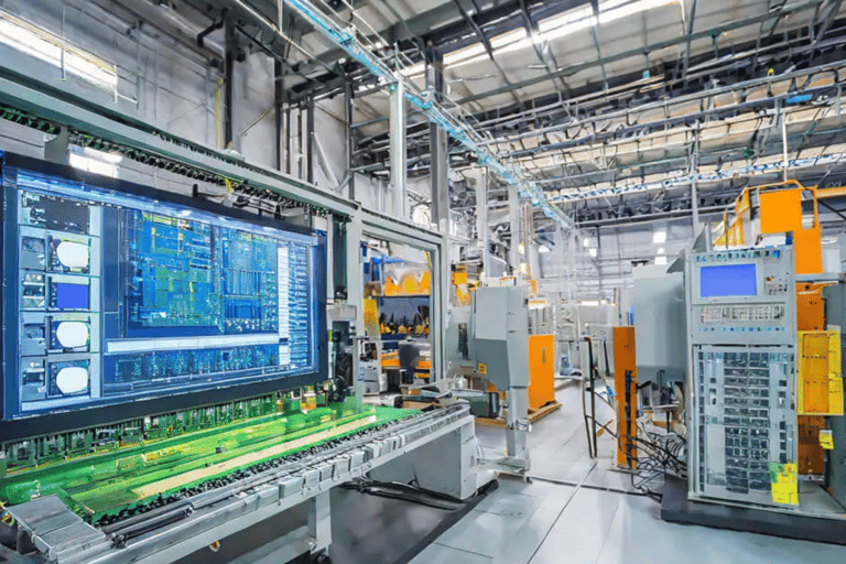 ClaraTech industrial display manufacturing and quality inspection line.