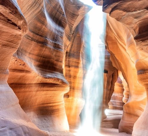 a waterfall in a canyon