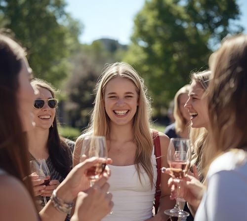 young people enjoying the Belle Made Winery 