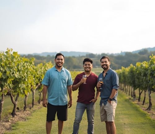 young people enjoying the Belle Made Winery 