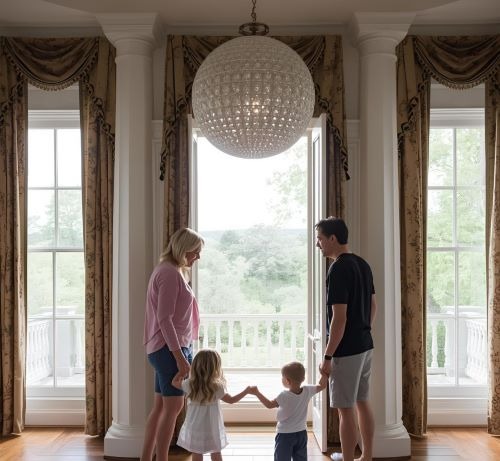 young family visiting the belle maede mansion in nashville