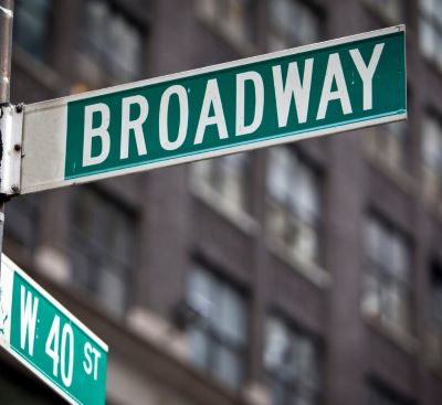 New York - a street sign that says broadway and the street name