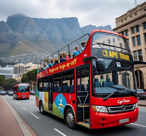 people enjoying a bus tour in cape town
