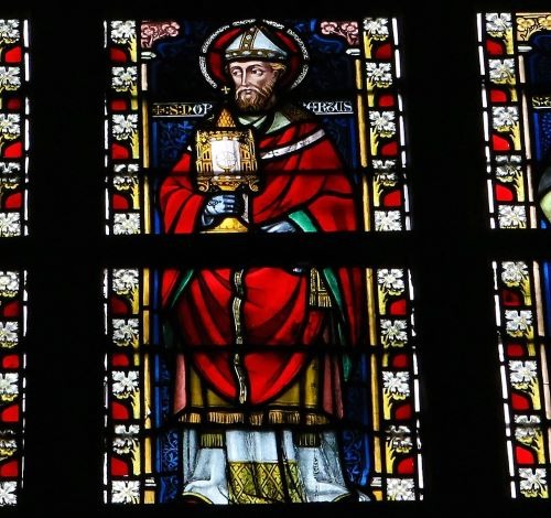 a stained glass window with a stained glass window