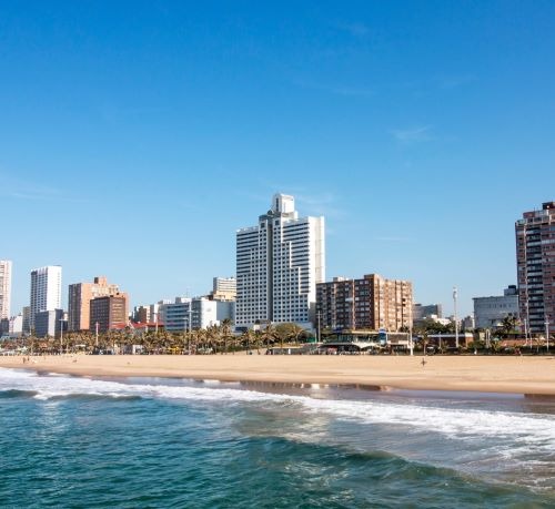 durban city beach sea and city