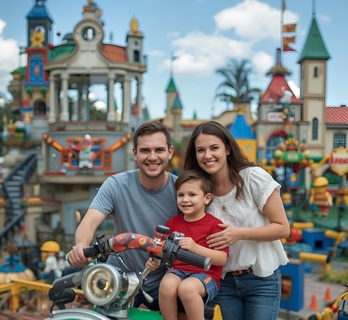 family enjoying legoland in florida