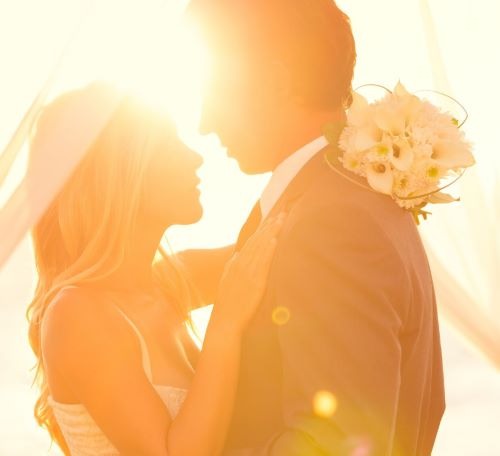 happy bride and groom that just married