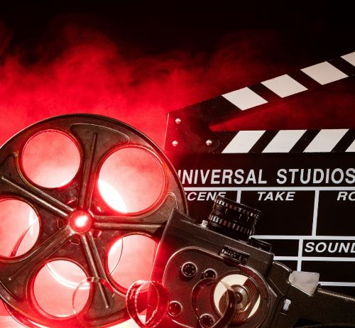 a movie clapper with a movie clapper and a movie clapper