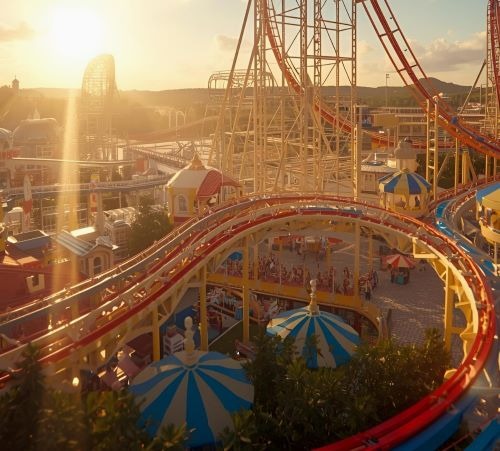 a roller coaster in Legoland New York