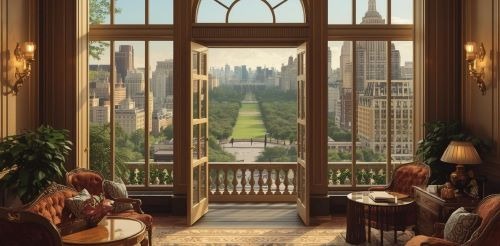 bedroom at a luxury hotel in new york city with a view of the city