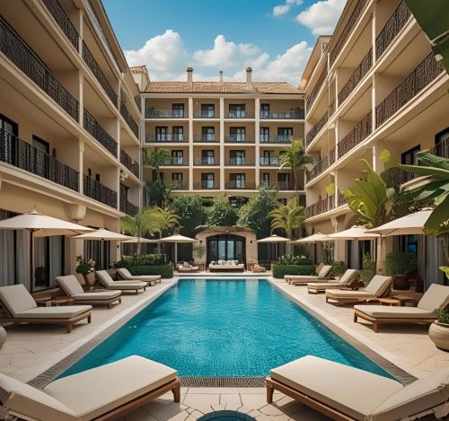 luxury spa hotel with pool