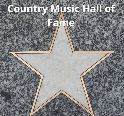 hall of fame - a star is shown in this image, with the words country music hall of fame